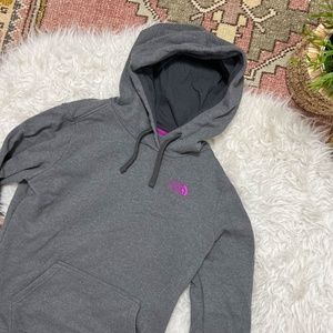 The North Face | Gray Pink Embroidery Hoodie